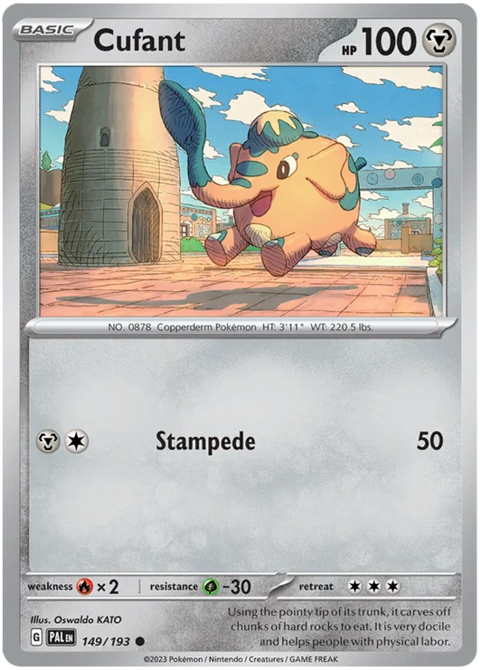 Cufant #149 common Pokémon kaart uit de Paldea Evolved set