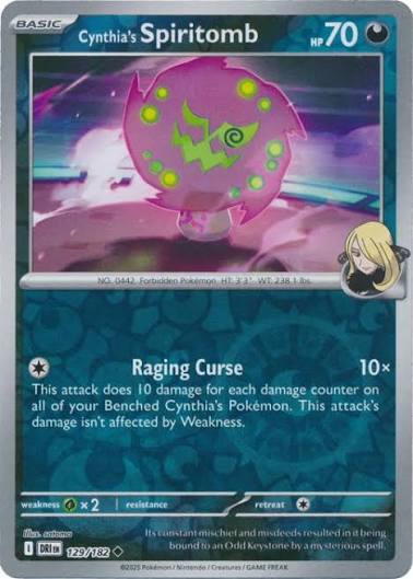 Cynthia's Spiritomb reverse holo Pokémon kaart nummer 129 uit Destined Rivals