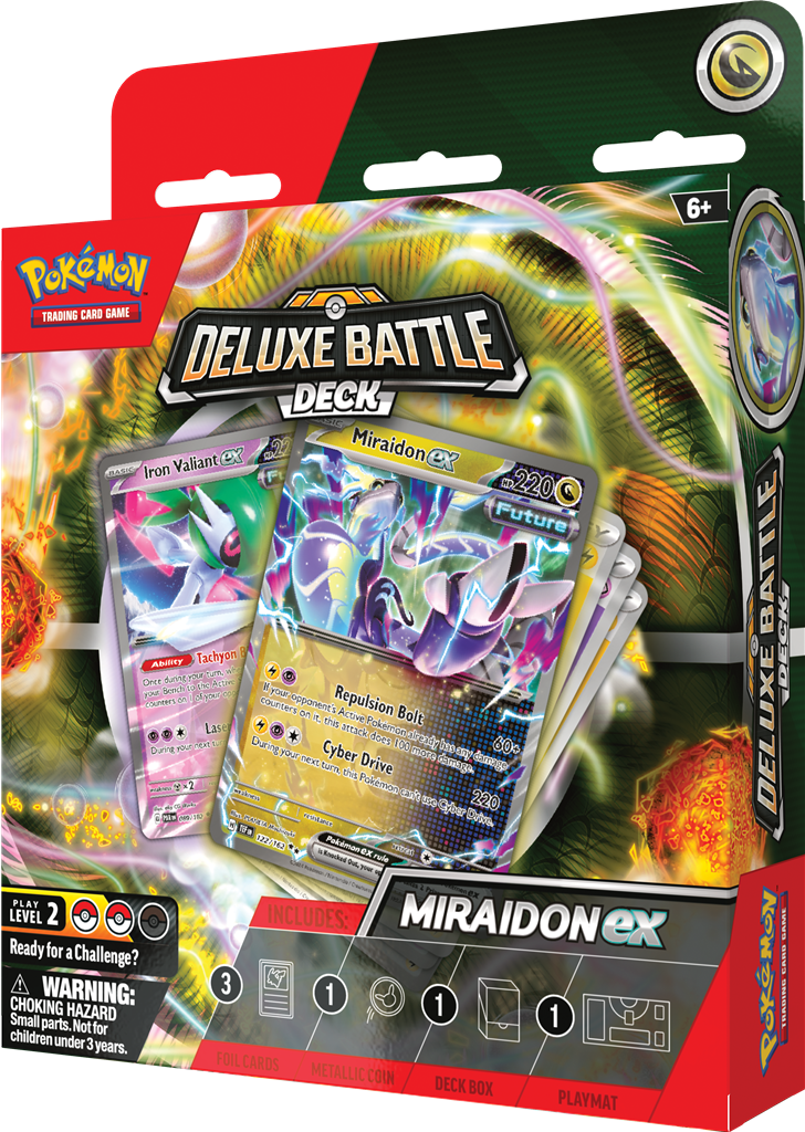 Deluxe Battle Deck met Miraidon en Koraidon inclusief speelmat en metalen munt.