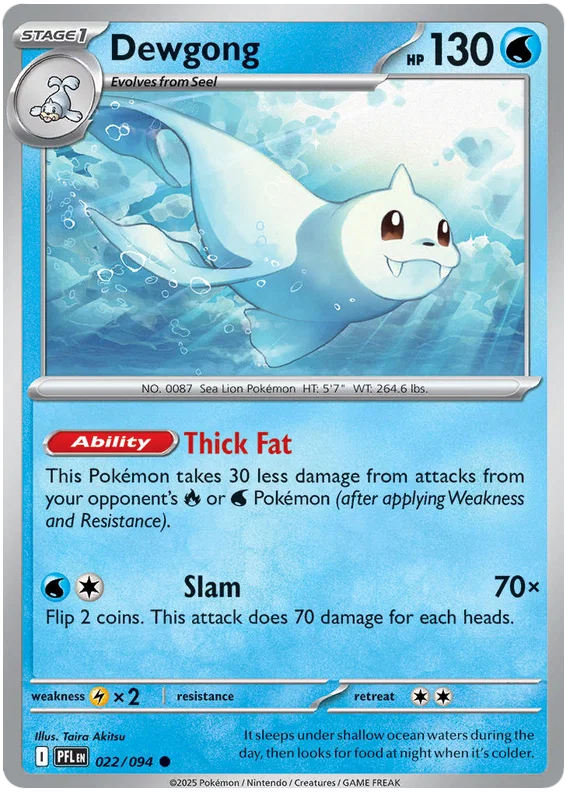 Dewgong common kaart nummer 022 uit de Pokémon-set Phantasmal Flames