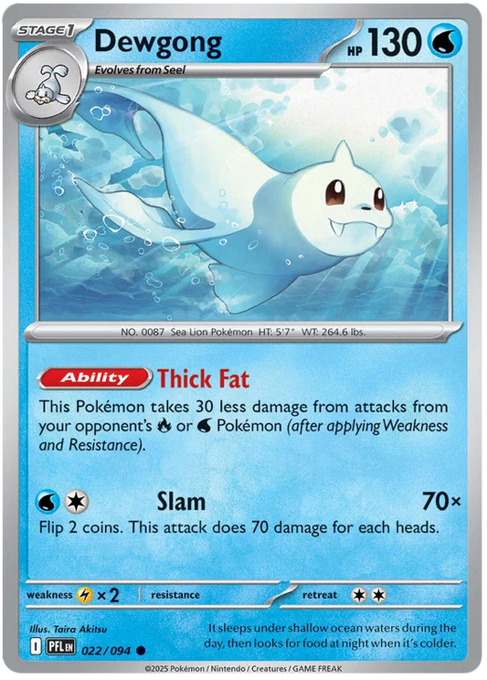 Dewgong common kaart nummer 022 uit de Pokémon-set Phantasmal Flames