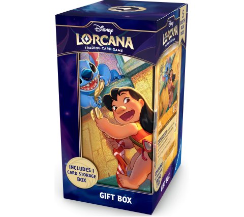 Vooraanzicht van de officiële verpakking van de Disney Lorcana Archazia's Island Gift Box.