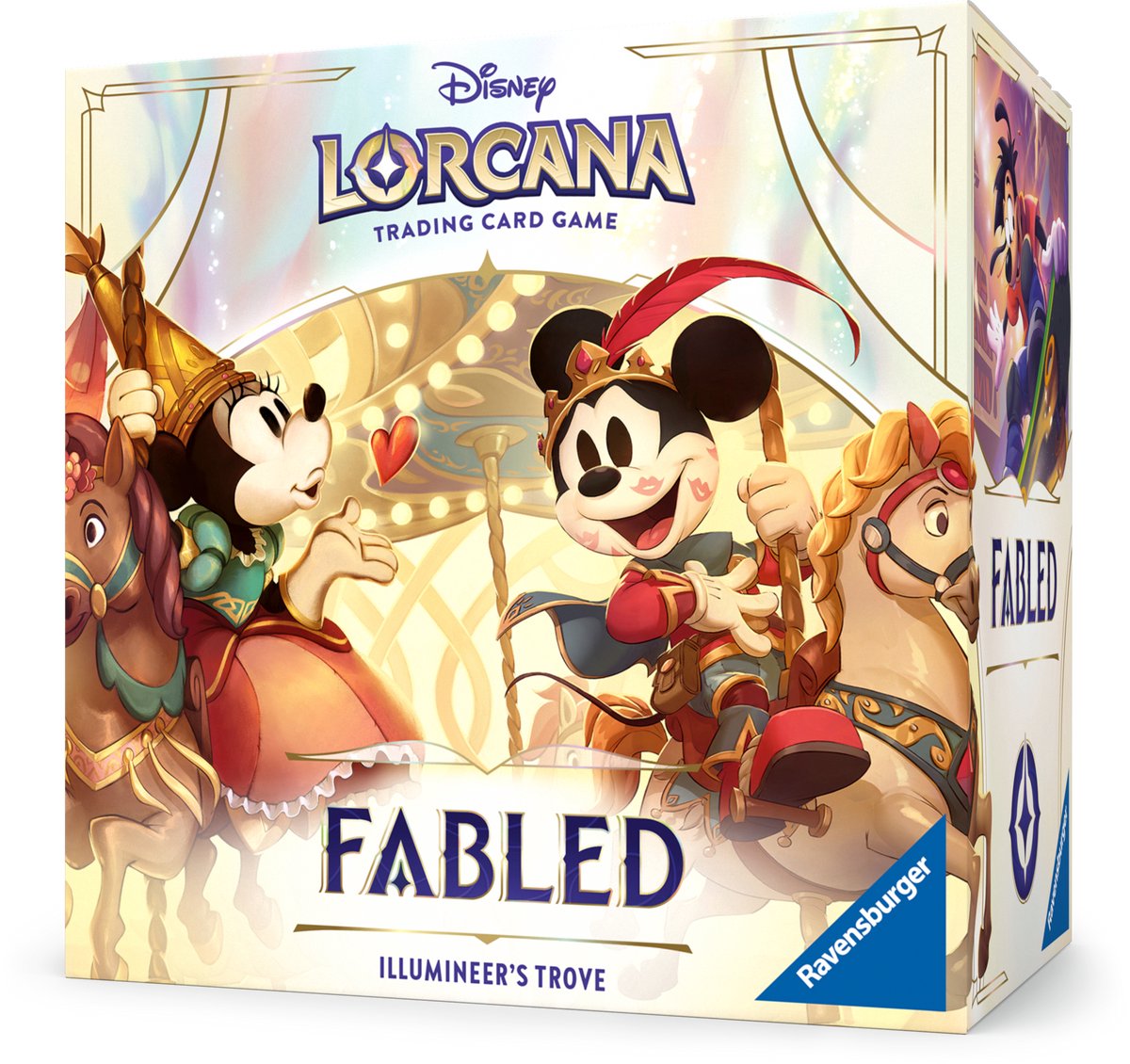 Lorcana Fabled Illumineer’s Trove – Disney TCG bundel met boosters, accessoires en Enchanted kaarten van Mickey, Minnie, Dumbo en meer.