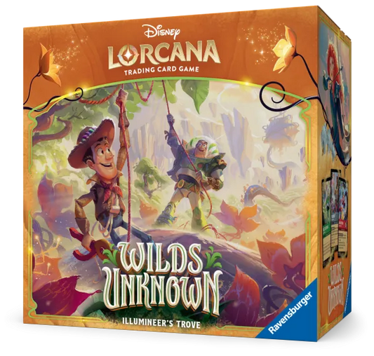 Disney Lorcana Wilds of the Unknown Illumineer's Trove met Toy Story karakters Woody en Buzz Lightyear