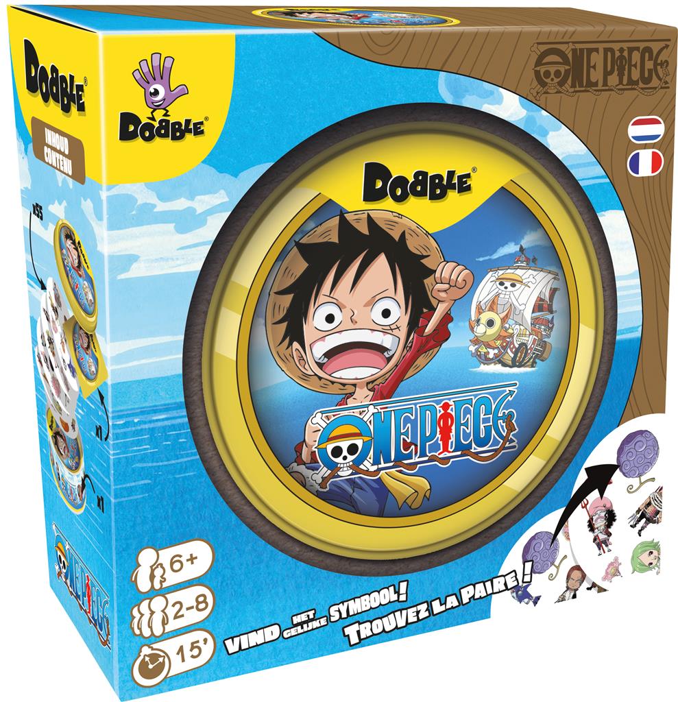 Dobble One Piece bordspel met 55 kaarten in een metalen opbergdoosje - verpakking