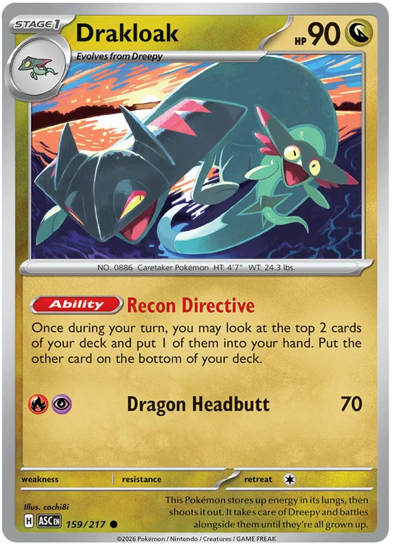 Drakloak common kaart nummer 159 uit de Ascended Heroes set