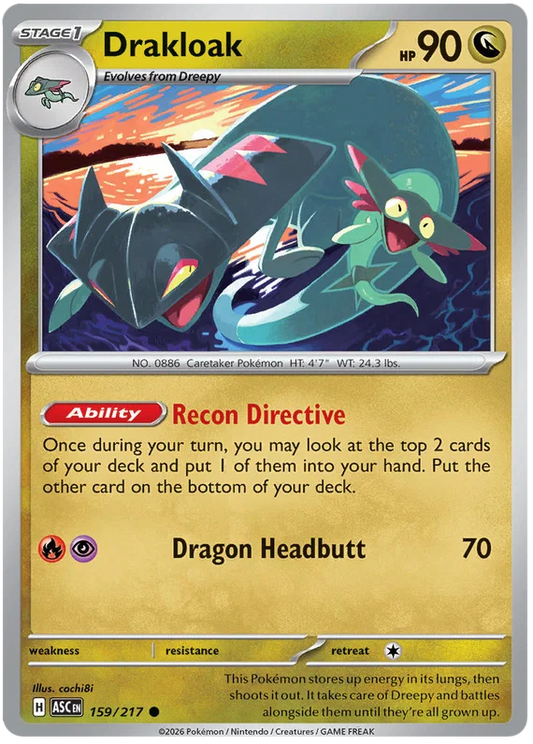 Drakloak common kaart nummer 159 uit de Ascended Heroes set