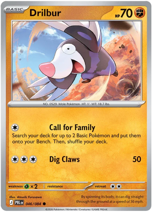 Drilbur #046 common kaart uit de Pokémon Pitch Black set