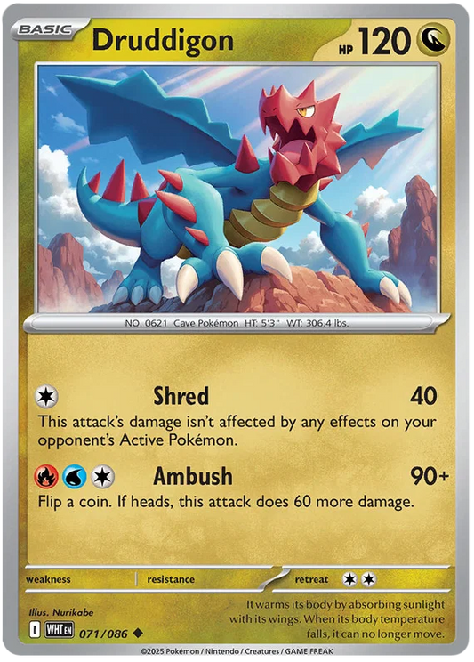Druddigon common kaart #071 uit de Pokémon set White Flare