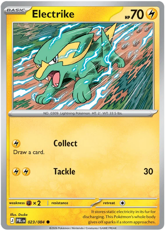 Electrike #023 common uit de Pitch Black set, losse Pokémon kaart