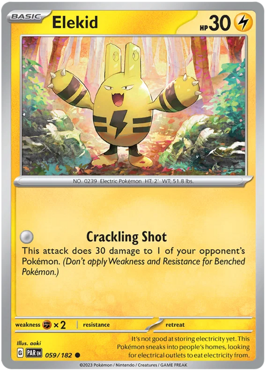 Elekid common Pokémon kaart #059 uit de Paradox Rift set