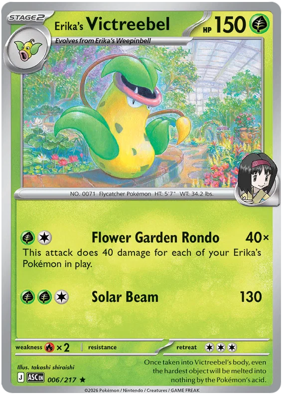 Erika's Victreebel Holo #006 uit de Ascended Heroes Pokémon kaartenserie