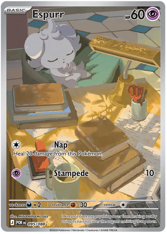 Espurr Illustration Rare Pokemon kaart nummer 095 uit de Perfect Order set