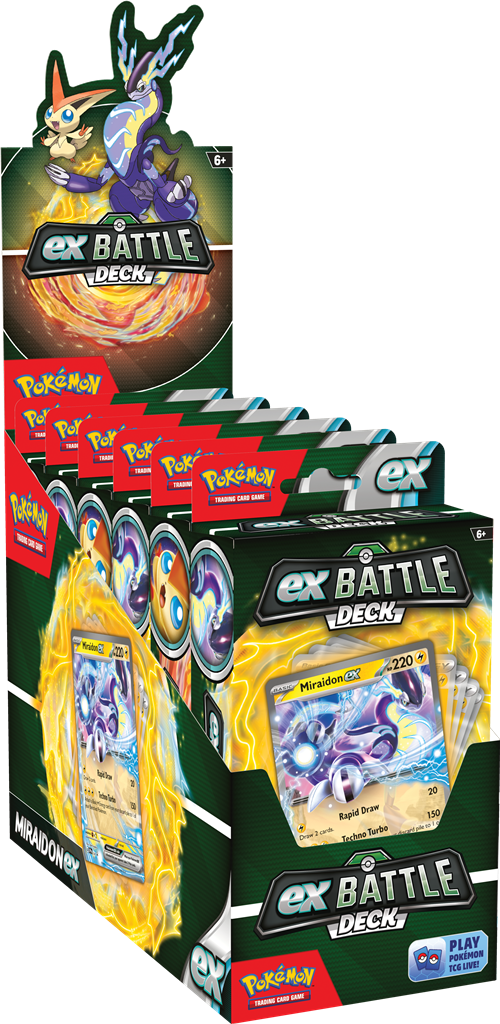 Ex Battle Decks Miraidon en Victini Pokémon kaarten en accessoires.