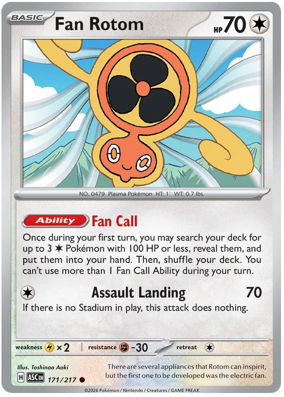 Fan Rotom #171 common Pokémon kaart uit de Ascended Heroes set
