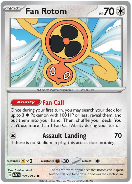Fan Rotom #171 common Pokémon kaart uit de Ascended Heroes set