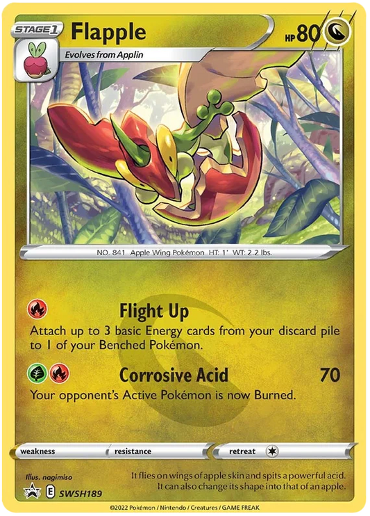 Flapple SWSH189 Galaxy Holo promo kaart Dragon Pokémon