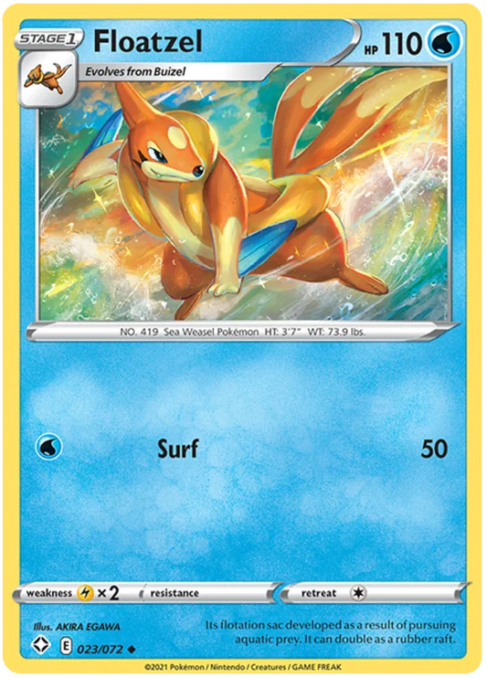 Floatzel common kaart 023/072 uit de Pokémon Shining Fates set