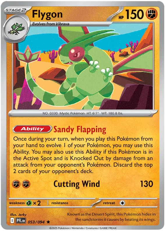 Flygon Holo Pokémon kaart nummer 053 uit de set Phantasmal Flames