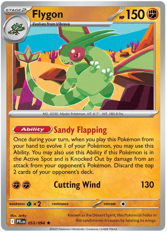 Flygon Holo Pokémon kaart nummer 053 uit de set Phantasmal Flames