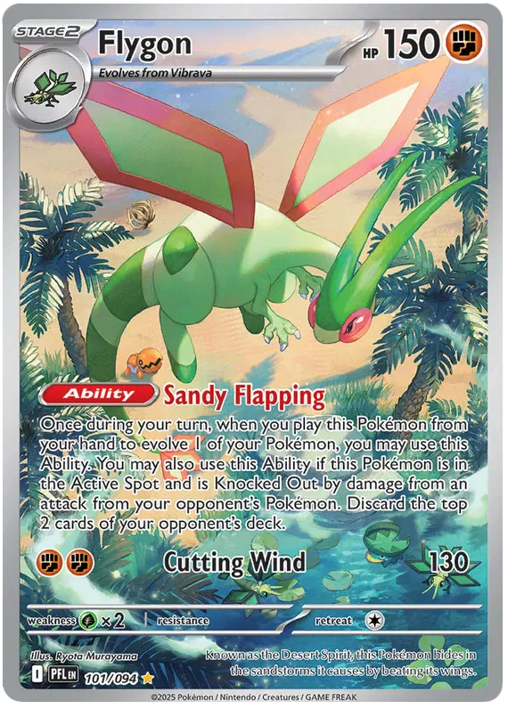 Flygon Illustration Rare pokémonkaart nummer 101 uit de Phantasmal Flames set