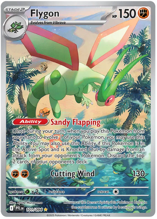 Flygon Illustration Rare pokémonkaart nummer 101 uit de Phantasmal Flames set