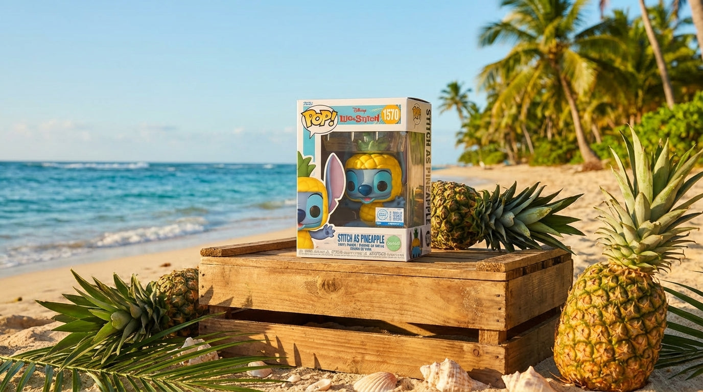 Funko Pop Stitch Pineapple geurend vinyl figuurtje in doos met Lilo & Stitch verpakking - vooraanzicht