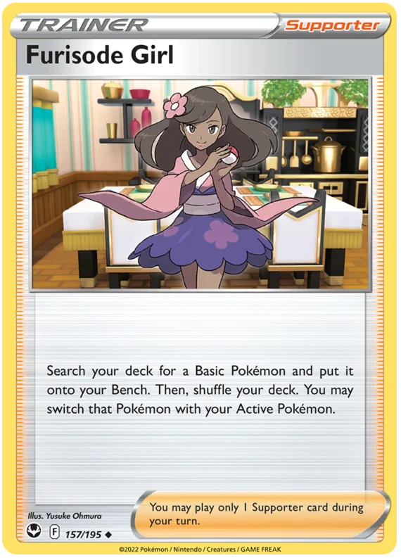 Furisode Girl #157 common Pokémon kaart uit de Silver Tempest set