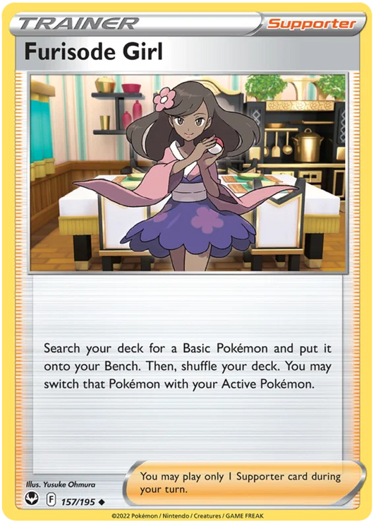 Furisode Girl #157 common Pokémon kaart uit de Silver Tempest set