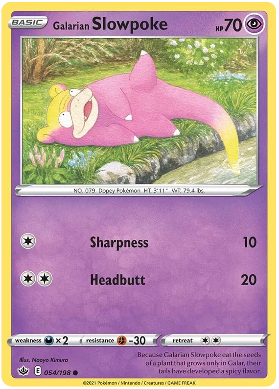 Galarian Slowpoke #054/198 common kaart uit Pokémon Chilling Reign set