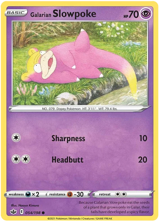 Galarian Slowpoke #054/198 common kaart uit Pokémon Chilling Reign set