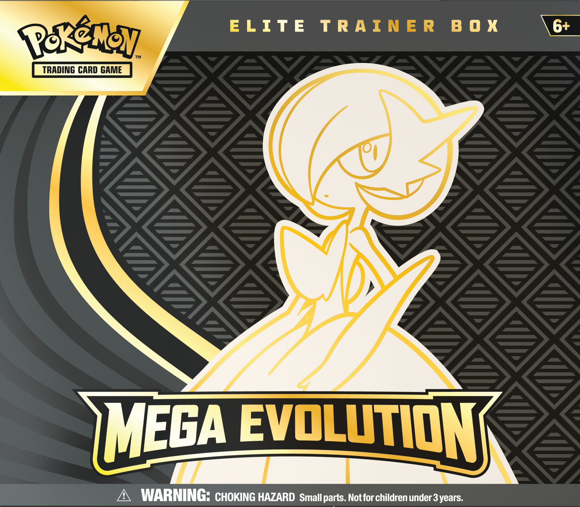 Pokémon Mega Evolution Elite Trainer Box met 9 boosterpacks, Alakazam promo kaart, sleeves en accessoires van Mega Gardevoir.