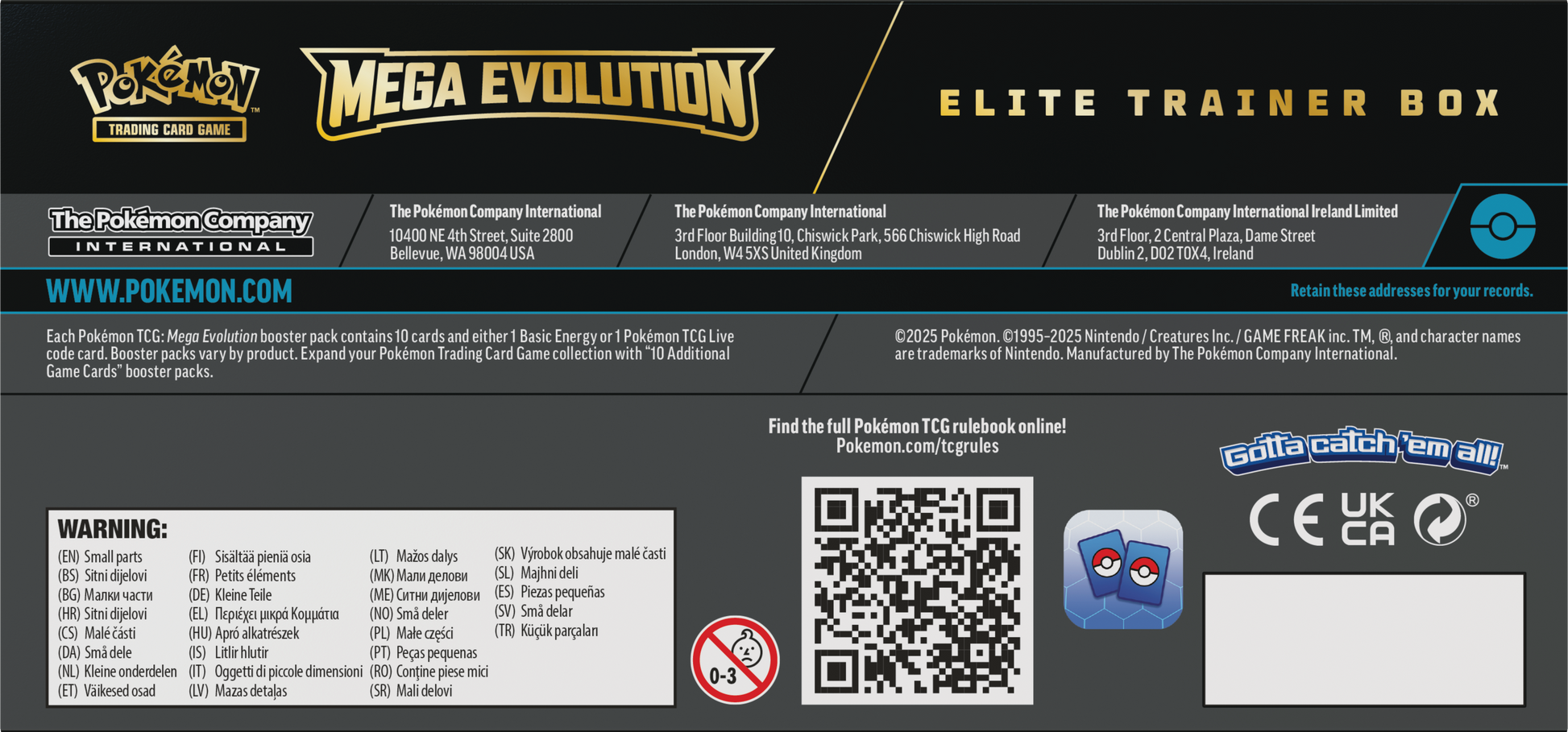 Pokémon Mega Evolution Elite Trainer Box met 9 boosterpacks, Alakazam promo kaart, sleeves en accessoires van Mega Gardevoir.