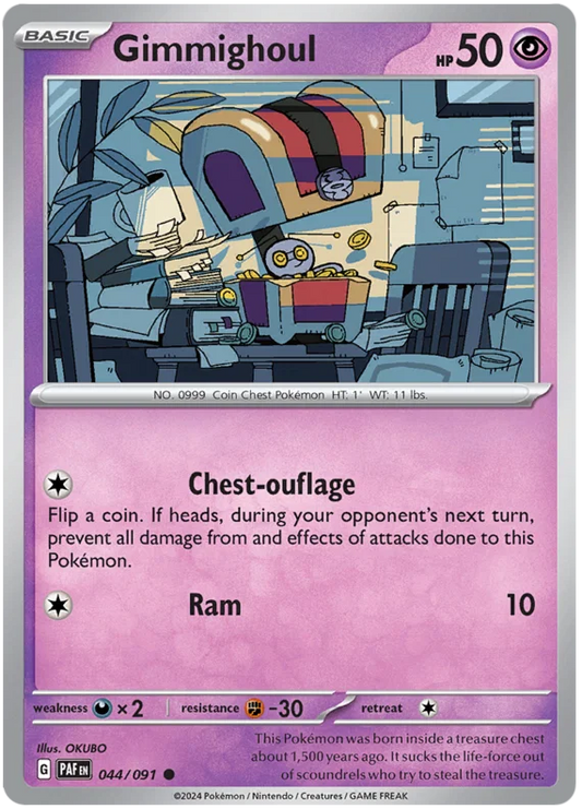 Gimmighoul common #044/091 losse Pokémon kaart uit Paldean Fates