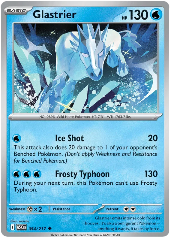 Glastrier common Pokémonkaart nummer 054 uit de set Ascended Heroes