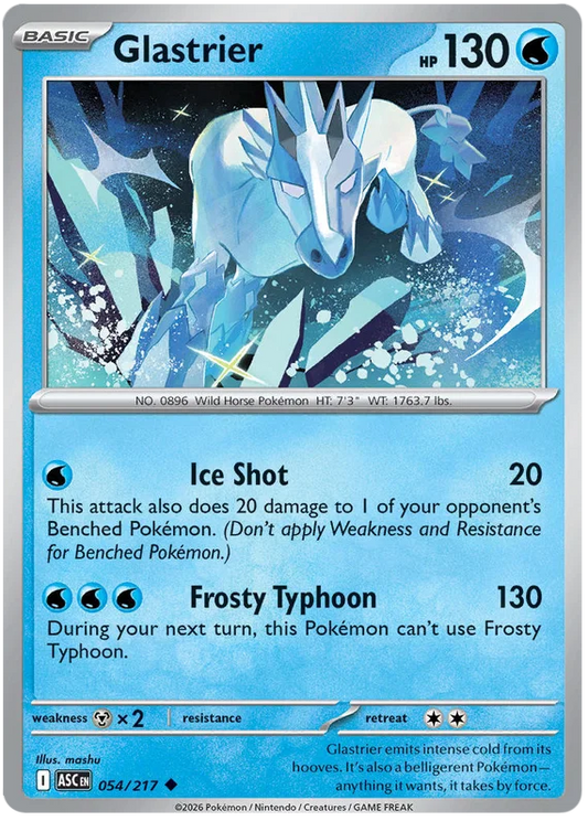 Glastrier common Pokémonkaart nummer 054 uit de set Ascended Heroes