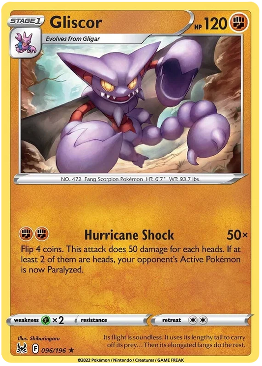 Gliscor common Pokémon kaart uit de Lost Origin set met 120 HP