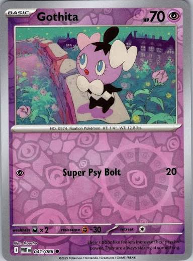 Gothita Reverse Holo kaart uit de Pokémon White Flare set met nummer 041