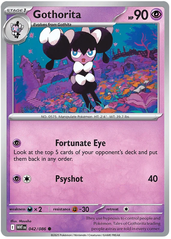 Gothorita common Pokémon kaart nummer 042 uit de White Flare set