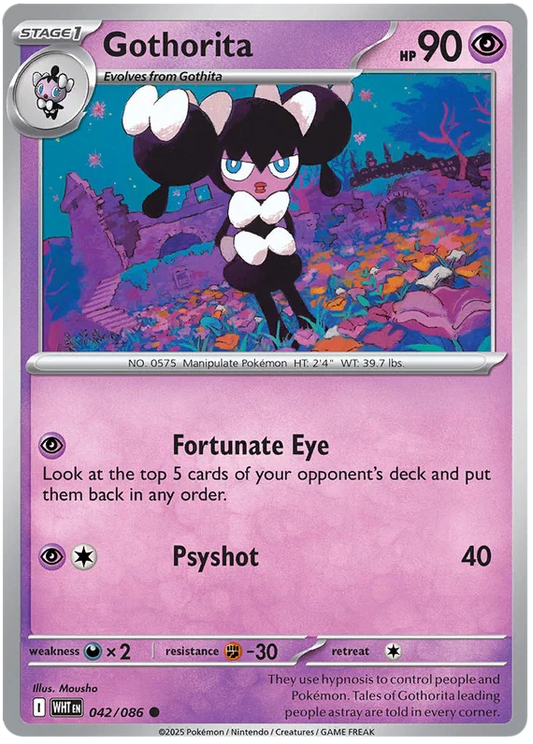 Gothorita common Pokémon kaart nummer 042 uit de White Flare set