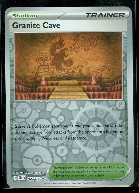 Granite Cave Reverse Holo stadionkaart #166 uit de Pokémon Destined Rivals set