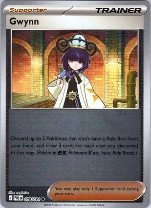 Gwynn Reverse Holo #078 Pitch Black losse Pokemon kaart uit de Chinese set