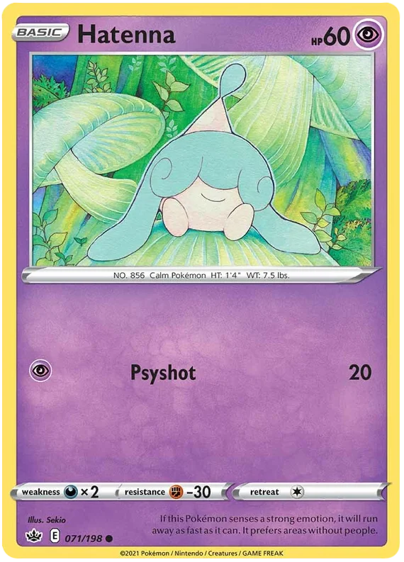 Hatenna common kaart 071/198 uit de Pokémon Chilling Reign set