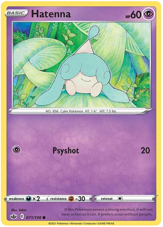 Hatenna common kaart 071/198 uit de Pokémon Chilling Reign set