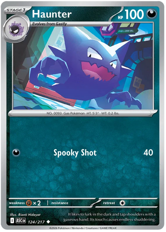 Haunter #124 common Pokémon kaart uit de Ascended Heroes set