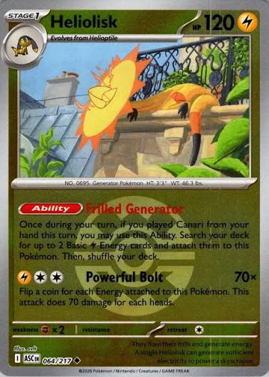 Heliolisk #064 Quick Ball Reverse Holo Pokémon kaart uit de Ascended Heroes set