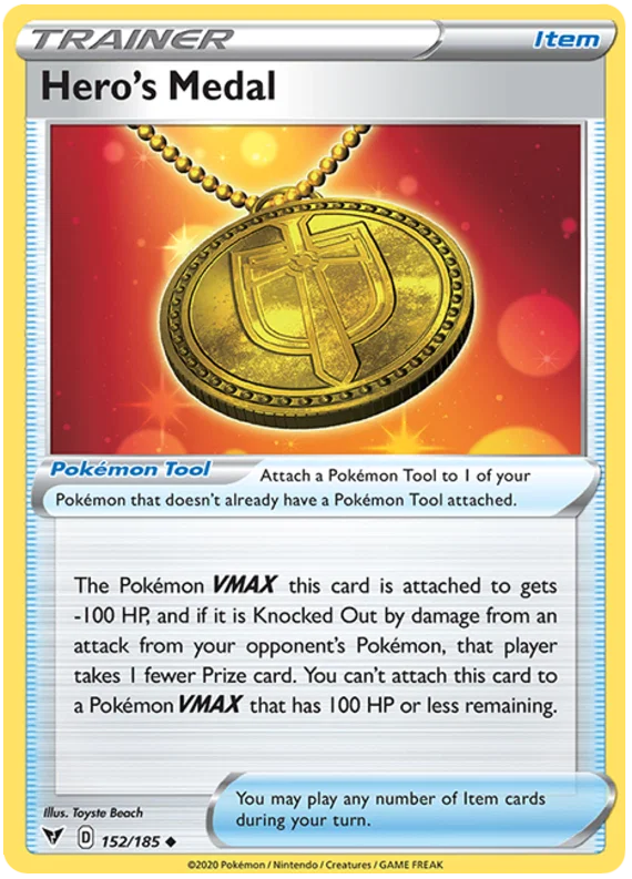 Hero's Medal 152 Vivid Voltage uncommon Pokémon kaart Trainer Tool