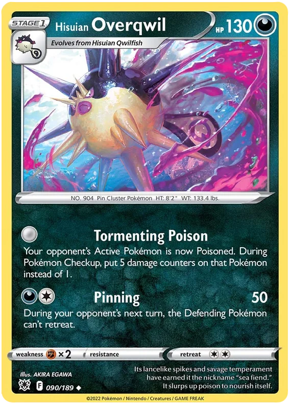 Hisuian Overqwil common kaart 090/189 uit de Pokémon Astral Radiance set