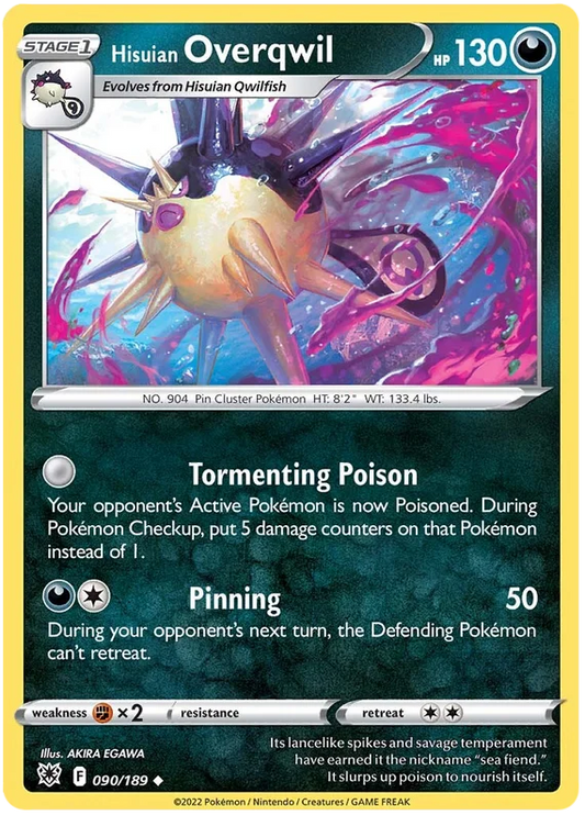 Hisuian Overqwil common kaart 090/189 uit de Pokémon Astral Radiance set