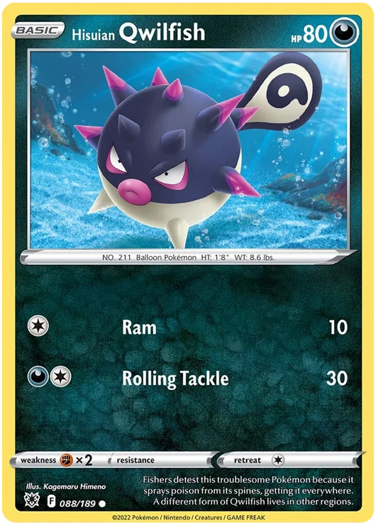 Hisuian Qwilfish common kaart 088/189 uit Pokemon Astral Radiance set